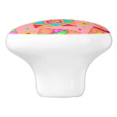 コーラルオカラフルレンジキルトパッチワークブロックアート セラミックノブ (側面)