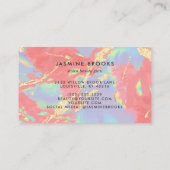 コーラルオパールホログラフィック金ゴールドグリッター 名刺 (裏面)