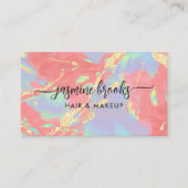 コーラルオパールホログラフィック金ゴールドグリッター 名刺 (正面)