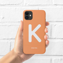 コーラルオレンジのモノグラムiPhoneケース iPhone 11 ケース