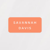 コーラルオレンジの名前の少女 ラベル (デザイン1)