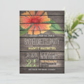 コーラルオレンジの花; ラスティックな独身最後の夜 招待状 (スタンド正面)