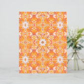 コーラルオレンジアンドクリームろうけつ染めメダリオンパターン (スタンド正面)