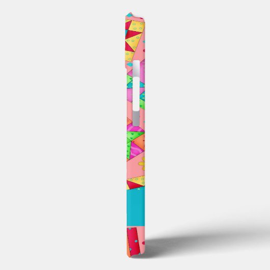 コーラルオレンジカラフル色パッチワークキルトブロックカスタム Case-Mate iPhoneケース (裏面 / 左)