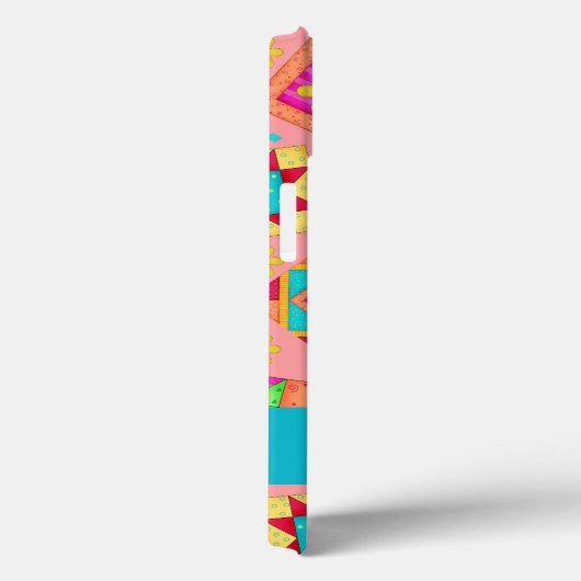 コーラルオレンジカラフル色パッチワークキルトブロックカスタム Case-Mate iPhoneケース (裏面 / 右)