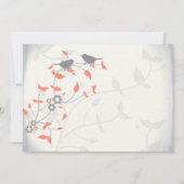 コーラルオレンジグレーバード葉ズ結婚式招待状 招待状 (裏面)