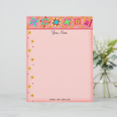 コーラルオレンジパッチワークキルトブロックレターヘッド レターヘッド (スタンド正面)