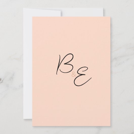 コーラルオレンジピエレガントンクフローラ結婚ズ 招待状 (裏面)