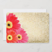 コーラルオレンジピンクガーベラデイジー結婚式招待状 招待状 (裏面)