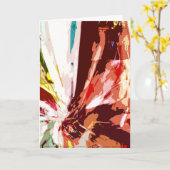 コーラルオレンジブラウンホワイト抽象芸術ファンタジー花 カード (黄色い花)