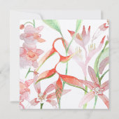 コーラルオレンジヘリコニアフラワーウォーター結婚カラー 招待状 (裏面)