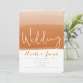 コーラルオレンジメロンウォーターモダンカラーグ結婚ラム 招待状 (スタンド正面)