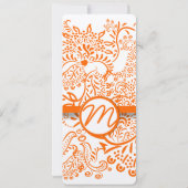 コーラルオレンジラブバード結婚ズ 招待状 (裏面)