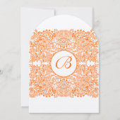 コーラルオレンジラブバード結婚式招待状 招待状 (正面)