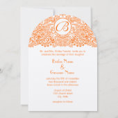 コーラルオレンジラブバード結婚式招待状 招待状 (裏面)