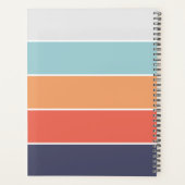 コーラルオレンジレッドダークブルーシーフオームグリーンストライプズ プランナー手帳 (裏面)