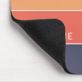 コーラルオレンジレッドダークブルーシーフオームグリーンストライプズ マウスパッド (コーナー)