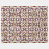 コーラルオレンジレッドマウブピンクバイオレットブラック族アート フリースブランケット (正面(横))