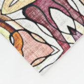 コーラルオレンジレッドマウブピンクバイオレットブラック族アート フリースブランケット (角)