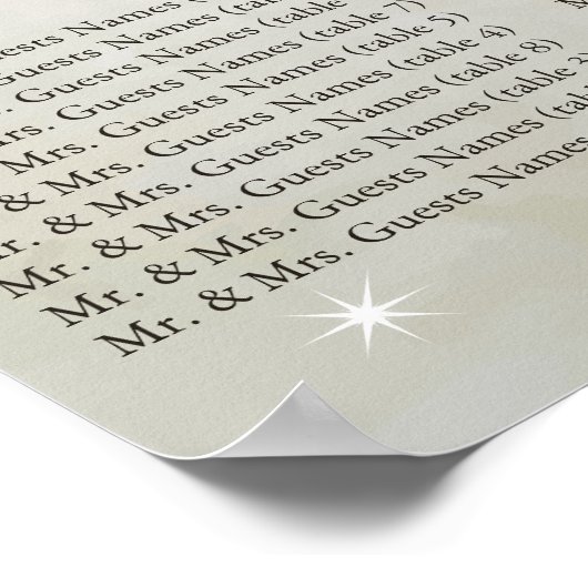 コーラルオレンジ素朴色の国のツリーのシーティングチャート ポスター (角)