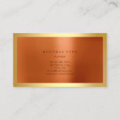 コーラルオレンジ金ゴールドフレーム金属ミニマル 名刺 (裏面)