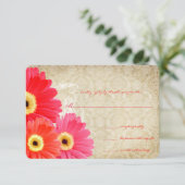 コーラルオレンジ ピンク ゲルバ ダイシーのウェディング 招待状 (スタンド正面)