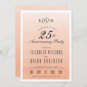 コーラルオンブル | 結婚記念日招待状 招待状 (正面/裏面)