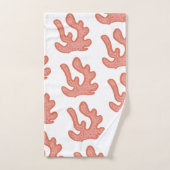 コーラルオーガニックリーフボタニカルフローラビーチアート バスタオルセット (ハンドタオル)