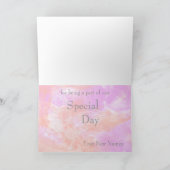 コーラルオーキッドウォーターカラーバタフライブリスサンキュー サンキューカード (内部)