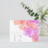 コーラルオーキッドウォーターカラーバタフライブリステーブルカード ポストカード (スタンド正面)