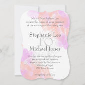 コーラルオーキッドウォーターカラーバタフライブリス結婚ズ 招待状 (裏面)