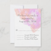 コーラルオーキッドウォーターカラーバタフライブリスsvp 出欠カード (裏面)