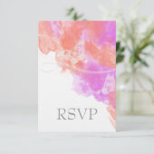 コーラルオーキッドウォーターカラーバタフライブリスsvp 出欠カード (スタンド正面)