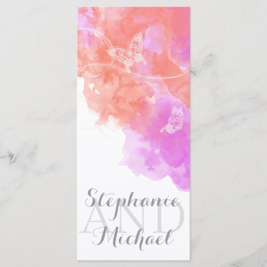 コーラルオーキッドウォーターカラーバタフライプログラムラック プログラム (正面)