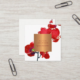 コーラルオーキッド銅バラ金ゴールド口紅ディストリビューター スクエア名刺