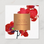 コーラルオーキッド銅バラ金ゴールド口紅ディストリビューター スクエア名刺 (正面)