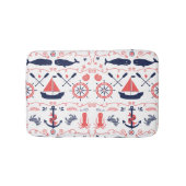 コーラルオ航海のレンジネイビークジラのロープとバナー バスマット (正面)