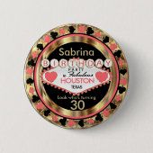 コーラルカジノチップバースデーパーティーDIYシティ&州 缶バッジ (正面)