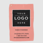 コーラルカスタムビジネスロゴ会社ブランド ゴルフタオル (正面)