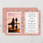 コーラルカスタムピンクフローラ写真だ! セーブザデート (正面/裏面)