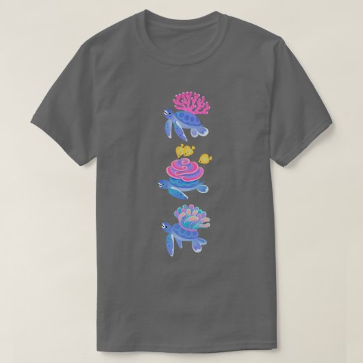 コーラルカメ Tシャツ (デザイン正面)