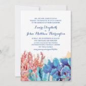 コーラルカラフルリーフの水の色 | 結婚s 招待状 (正面)