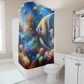 コーラルカラフルリーフアンジェフィッシュアート シャワーカーテン (インサイチュ)