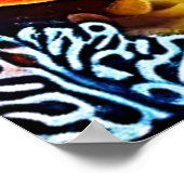 コーラルカラフルリーフデザイン ポスター (角)