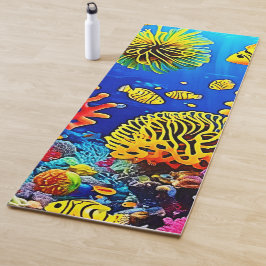 コーラルカラフルリーフデザイン ヨガマット