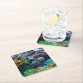 コーラルカラフル スクエアペーパーコースター (インサイチュ)