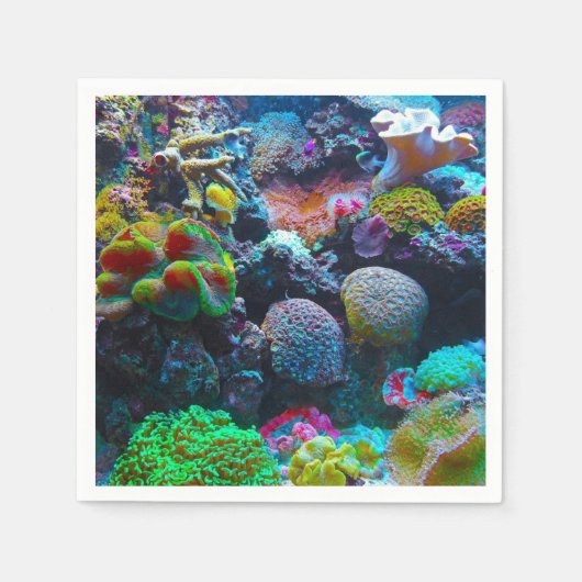 コーラルカラフル スタンダードカクテルナプキン (正面)