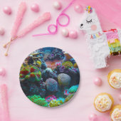 コーラルカラフル ペーパープレート (パーティー)