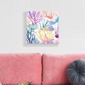 コーラルカラフル | 海サンゴの絵を描水色 キャンバスプリント (インサイチュ (リビング))