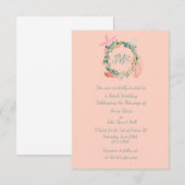 コーラルカラーが可愛らしい海辺の結婚式のお知らせ,  招待状 (正面/裏面)